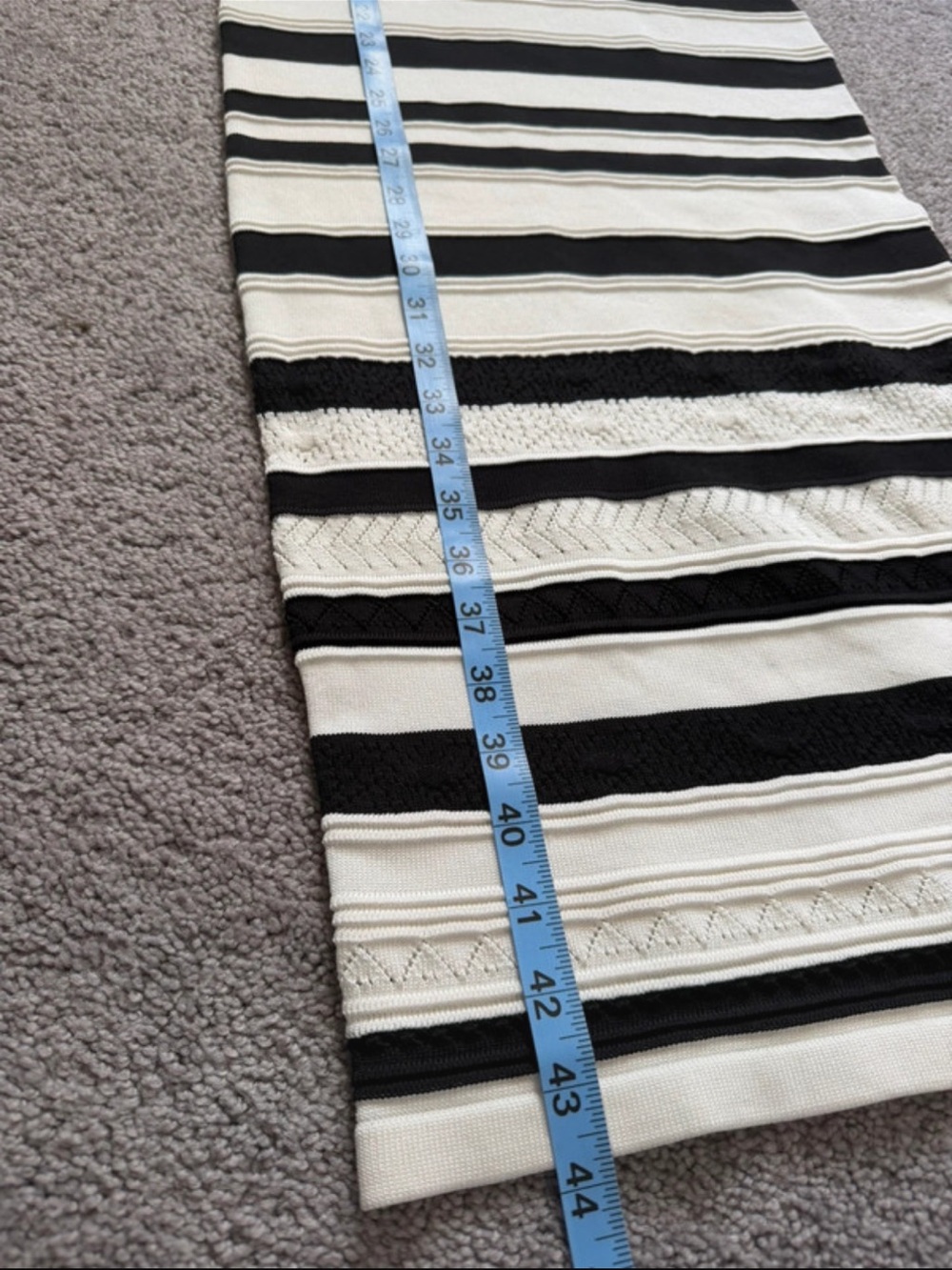XOXO Black and White Striped Cold-Shoulder Midi Dress - Picture 8 of 9